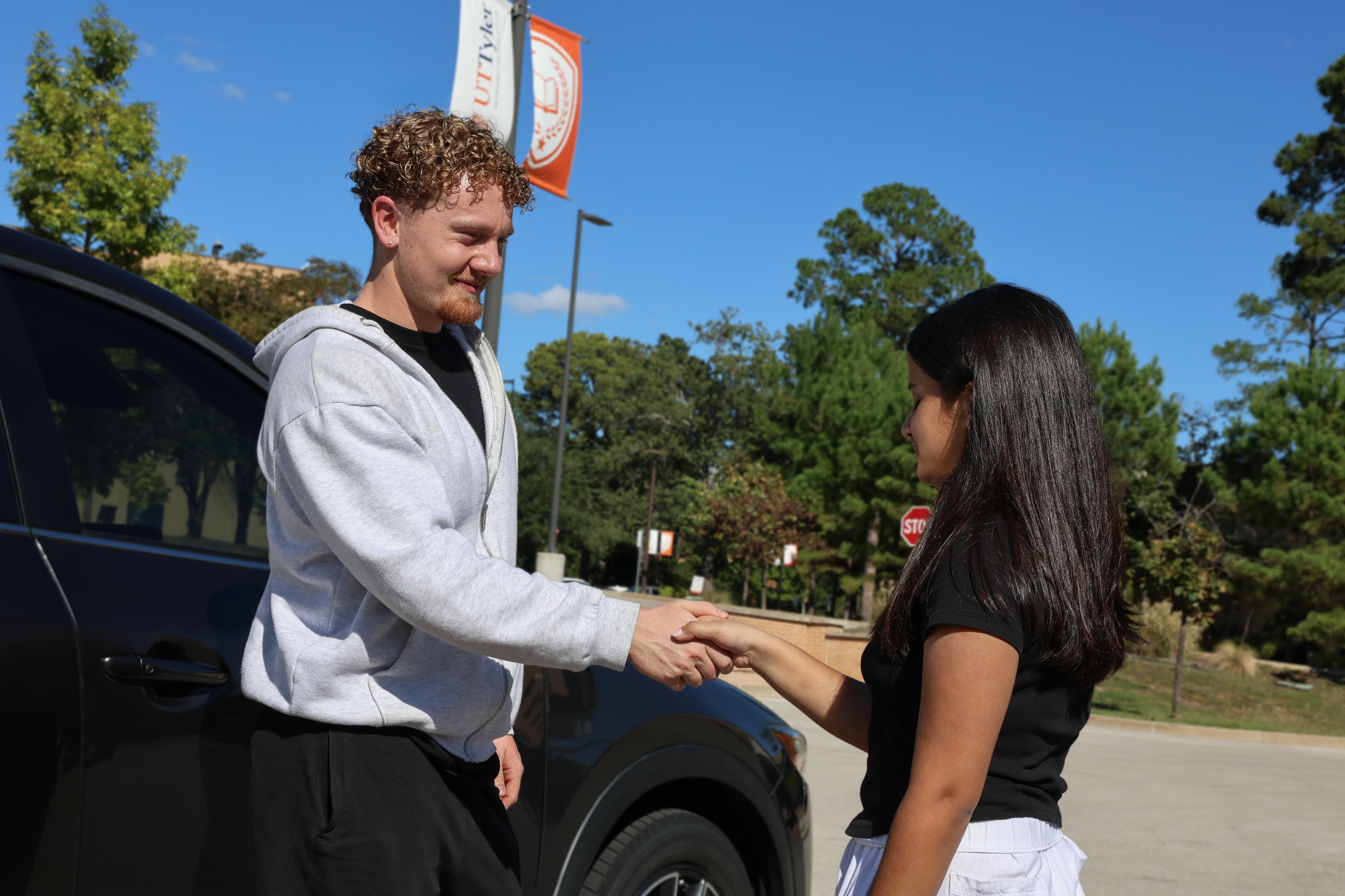 Students using rideshare app