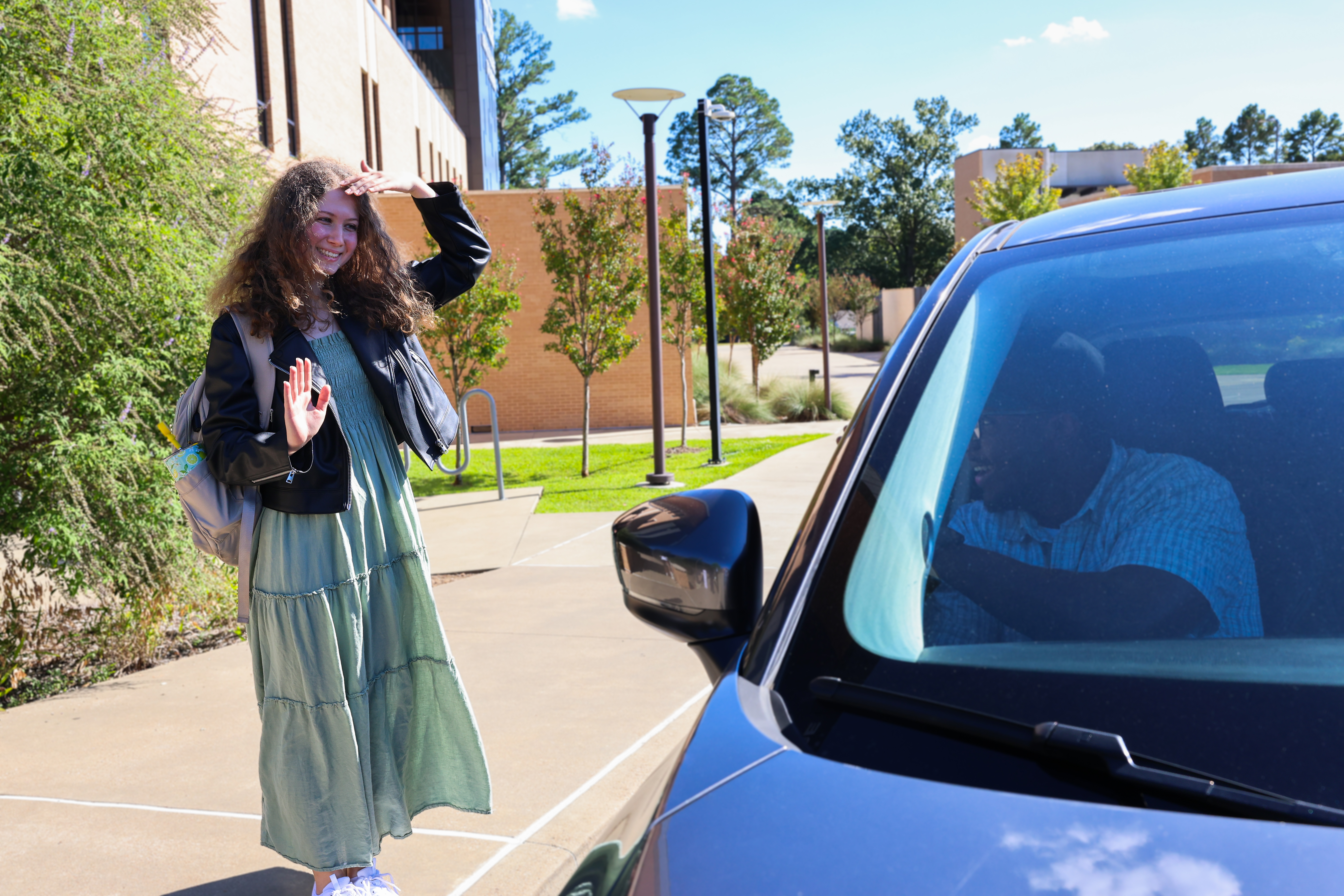 Students using rideshare app